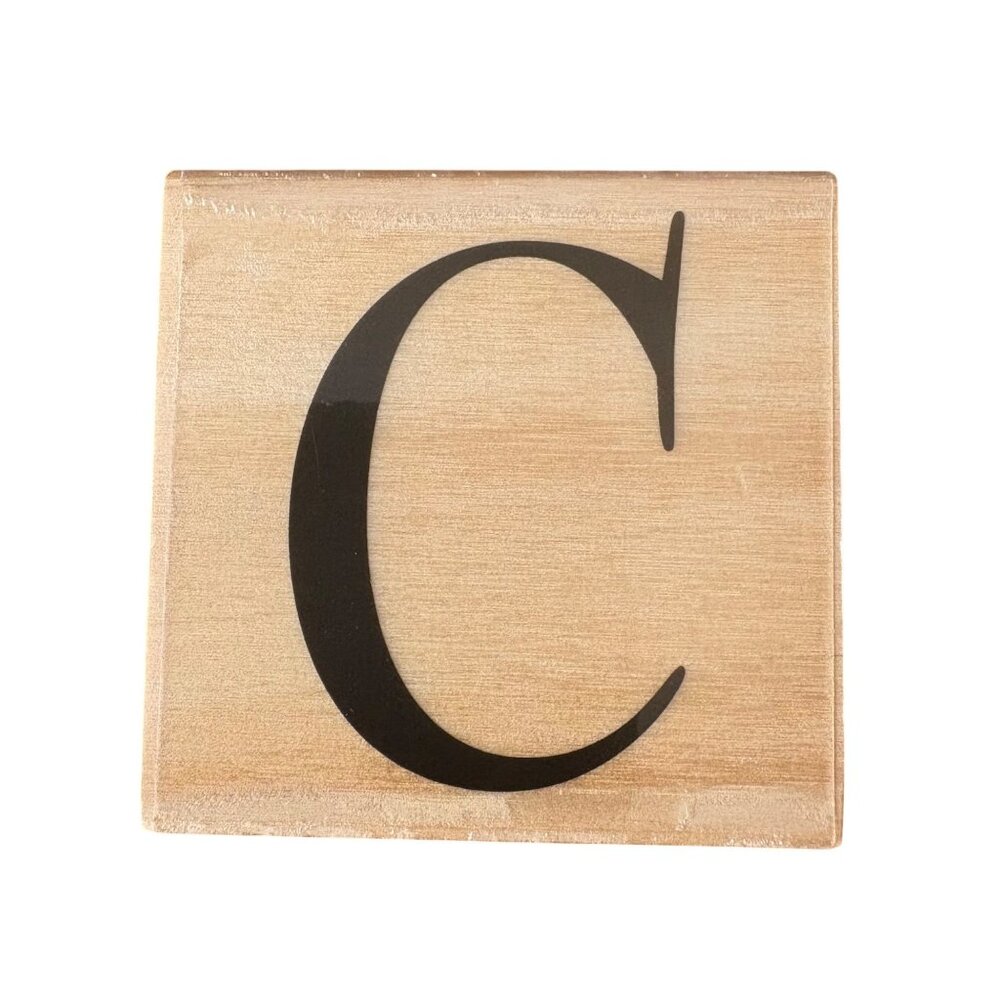 Wooden Stamp Monogram Capital Letter 'C' NOS 2.5"